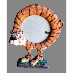 Magical Menagerie Tyrone Tiger Picture Frame Doug Harris Russ 4" Round Figurine